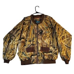 Hodgman Mens Advantage Wetlands Camo Bomber Jacket Field Tested Outerwear Size M